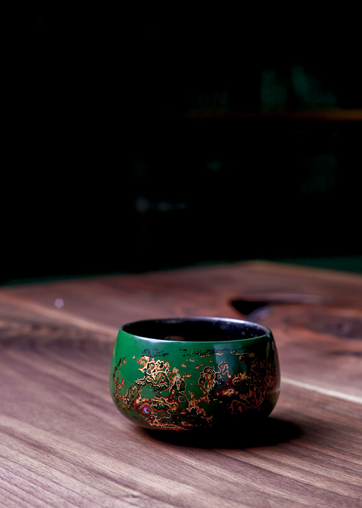 漆器大漆螺钿金刚杯绿