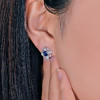 DENG HUA 天然蓝宝石钻石耳环 商品缩略图3