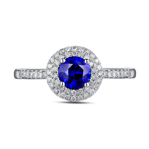 DENG HUA 天然蓝宝石钻石戒指 商品图3