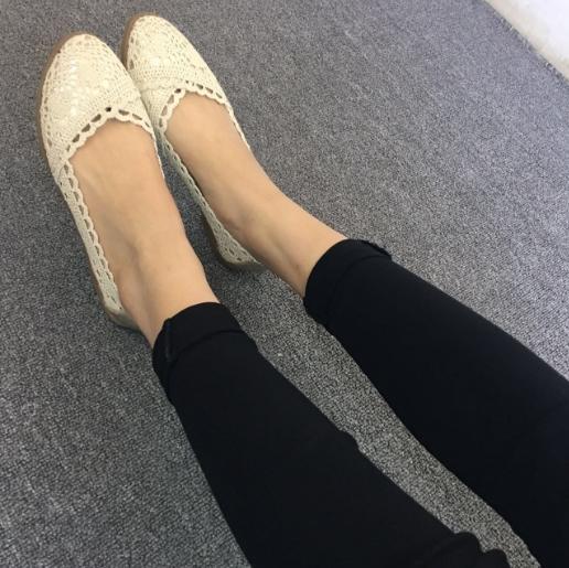 【服饰鞋包】蕾丝平底鞋舒适女单鞋百搭女鞋 商品图1