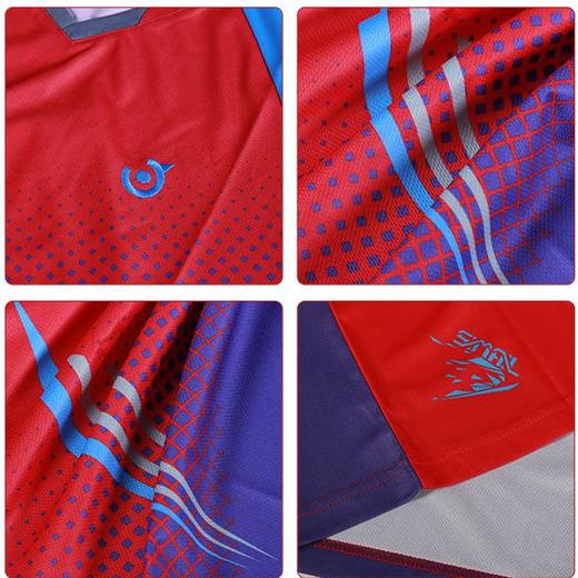 乒乓生活 酷炫紫红色男女款圆领短袖快干透气乒乓球服 商品图2