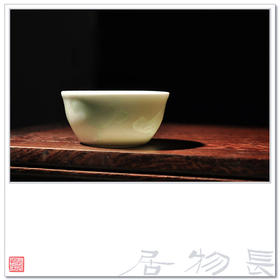 影青釉青白瓷茶杯品茗杯暗刻荷塘卧足杯 景德镇手工陶瓷茶具