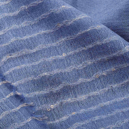 heyin 山羊绒 桑蚕丝 ，珠片精纺丝绒披肩 HFW1504001-03L 商品图3