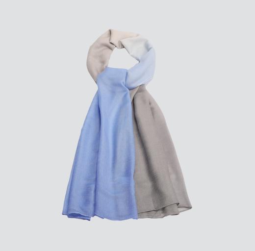 heyin  山羊绒 桑蚕丝 ，精纺水溶过渡色丝绒披肩 HFW1504001-02L 商品图0