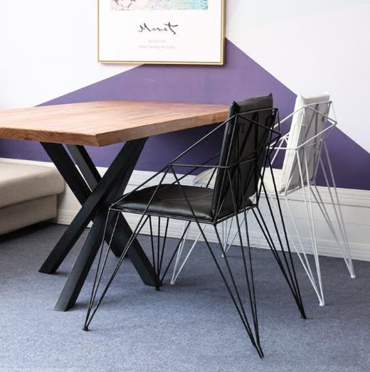 【家具】现代简约办公椅浪漫设计铁艺座椅时尚钢筋椅子休闲工作室椅子 商品图1