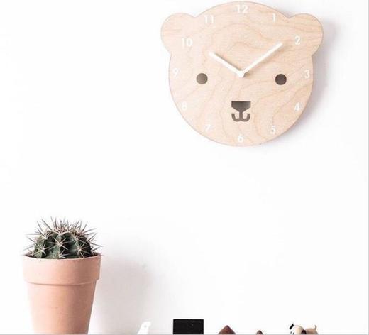 【家居摆件】北欧家居狐狸 猫咪卡通静音钟墙面装饰儿童房 商品图1