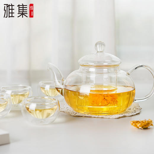 雅集圆趣\心形双层耐热玻璃品茶杯品茗杯花茶杯子功夫茶具配件6个 商品图2