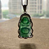 冰种阳绿翡翠站佛18k白金钻石镶嵌 商品缩略图8