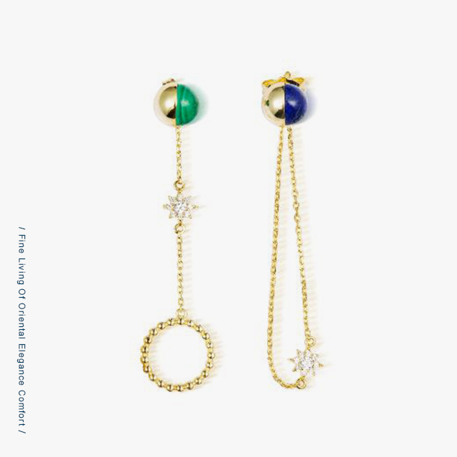 宫里的世界 紫禁星寰耳钉 微微微瑕 无包装 无证书