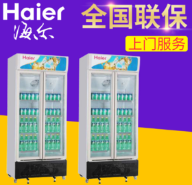 【家用电器】海尔冰柜立式海尔冰柜SC-450 超市酒店保鲜冷藏双门冰柜啤酒柜