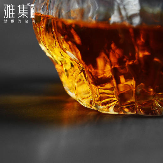 雅集玻璃公道杯分茶器高耐热核桃纹金边高硅硼日式功夫茶具茶海 商品图4