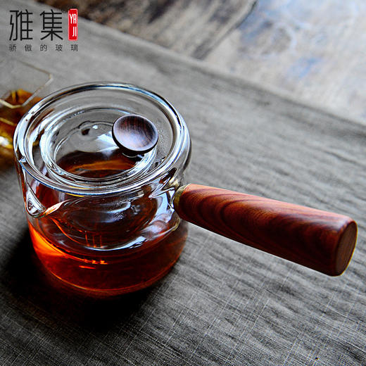 雅集手工耐热玻璃茶壶侧把壶煮茶壶泡茶壶花茶壶耐高温泡茶器茶具 商品图1