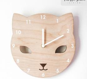 【家居摆件】北欧家居狐狸 猫咪卡通静音钟墙面装饰儿童房