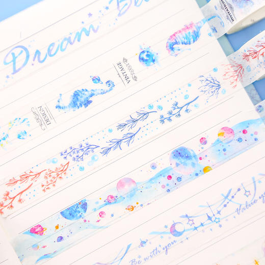 三年二班 小清新海洋星辰系列胶带学生手账日记装饰素材 和纸胶带 商品图2