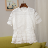 【服饰】m短袖重工蕾丝镂空上衣T恤女LOSERAY 商品缩略图4