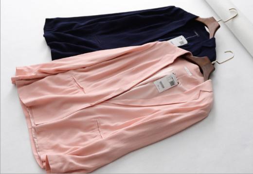 【服饰鞋包】纯色一粒扣上衣外套简约长袖西装女 商品图2