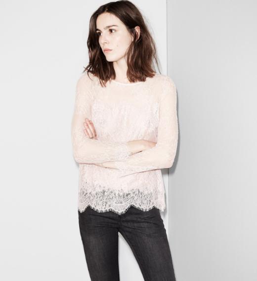 【服饰】TK 特织双层软蕾丝+飘带衬衫/上衣 商品图0