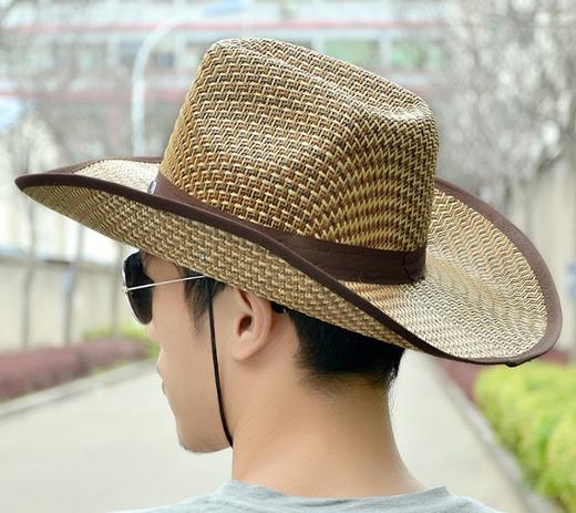 【户外运动】草帽子男士遮阳帽夏天防晒帽户外太阳帽大沿钓鱼帽大号沙滩帽 商品图0