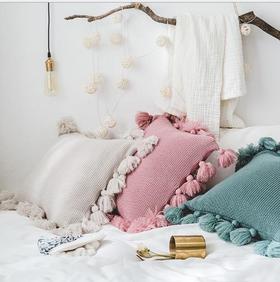 【家居软饰】家居软饰 靠枕 家居用品 亚马逊爆款 灯笼球靠枕 不含芯