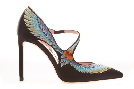 sheme  鹤鸣 新中式 丝绸 刺绣  翅膀 条带 单鞋 商品图9