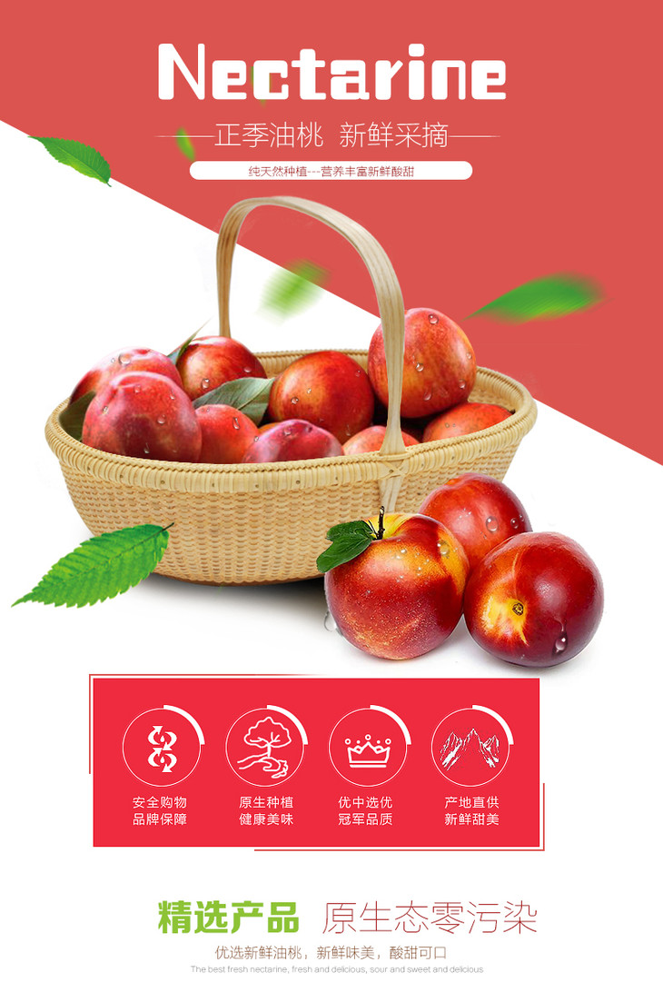 鲜砀山油桃原生态零污染新鲜美味多规格装