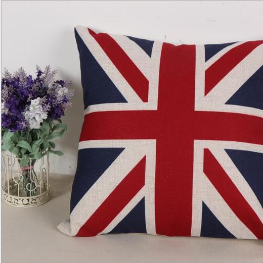 【家居软饰】*英伦风米字旗沙发靠枕家居汽车情侣布艺 棉麻抱枕数码印花布艺 商品图0