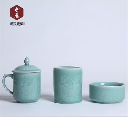 【茶杯茶具】尚唐龙泉青瓷茶杯办公商务礼品荷花水杯马克杯茶具套装 商品图5