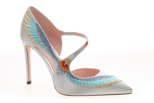 sheme  鹤鸣 新中式 丝绸 刺绣  翅膀 条带 单鞋 商品图2