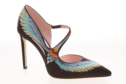 sheme  鹤鸣 新中式 丝绸 刺绣  翅膀 条带 单鞋 商品图7