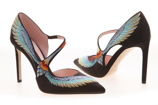 sheme  鹤鸣 新中式 丝绸 刺绣  翅膀 条带 单鞋 商品图12