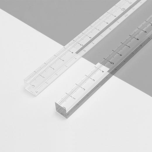 透明亚克力尺子15/20/30CM设计师绘图加厚刻度学生文具直尺 商品图1