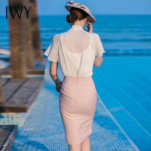 IWY/白色短袖粉色半裙套装B89+S420 商品图5