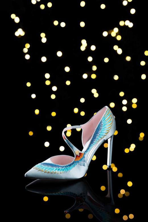 sheme  鹤鸣 新中式 丝绸 刺绣  翅膀 条带 单鞋 商品图6