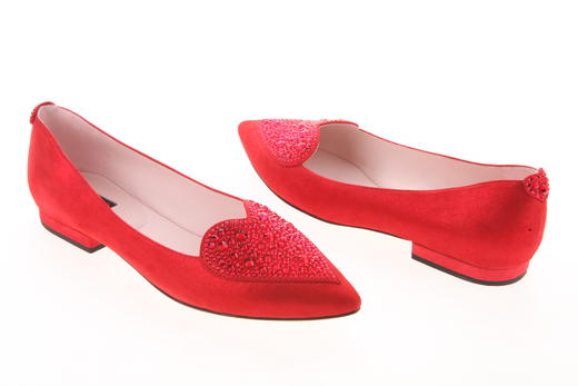 sheme 婚鞋系列 女士桃心 水晶 平跟 单鞋 商品图5