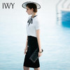 IWY/白色小香风职业装女装衬衣蝴蝶结系带短袖衬衫B84 商品缩略图5