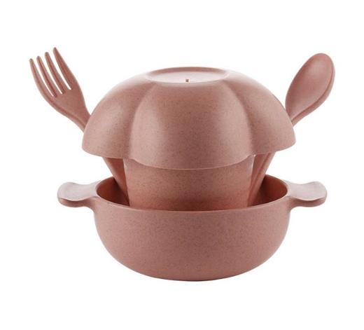 【婴幼儿餐具】小麦秸秆儿童卡通礼品餐具套装 环保耐摔双耳碗碟勺婴儿喂养餐具 商品图6