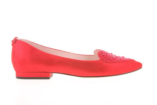 sheme 婚鞋系列 女士桃心 水晶 平跟 单鞋 商品图1