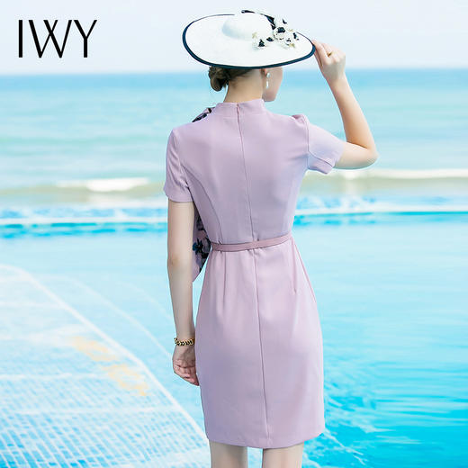 IWY/短袖紫色连衣裙Q174 商品图2