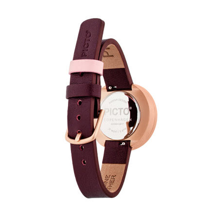 PICTO丹麦进口紫粉色牛皮女表时尚潮流石英手表腕表 商品图3
