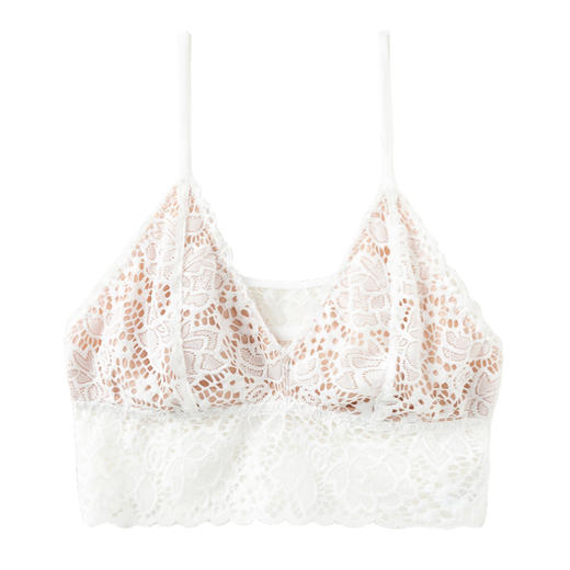 靴下物白色吊带一体文胸背心女外穿内搭打底夏季薄蕾丝小胸内衣女 商品图4