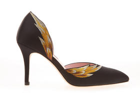 sheme  鹤鸣 丝绸 刺绣 细跟 单鞋