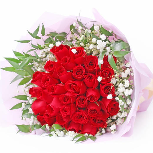 【鲜花】33朵红玫瑰鲜花花束(tcz41)