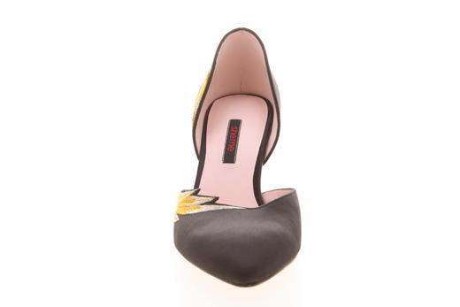 sheme  鹤鸣 丝绸 刺绣 细跟 单鞋 商品图3