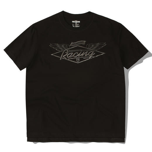 【19.9元1件】自由基地机车oversize大码宽松短袖T恤翅膀印花BF系列潮流体恤 商品图2