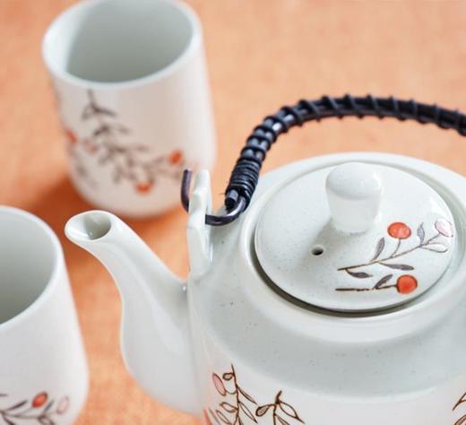 【茶杯茶具】原是家居 日式手绘 简约柳条茶具套装 茶壶茶杯 一壶两杯 商品图2