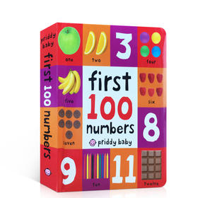 英文原版绘本First 100 Numbers图解字词典入门100个数字纸板书