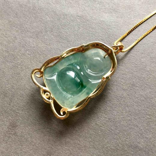 冰种飘阳绿翡翠站佛 商品图5