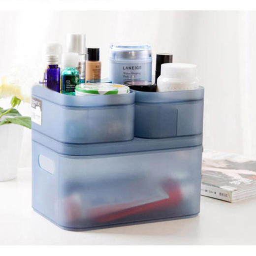 日式桌面塑料收纳盒6个 无印良品同款磨砂化妆收纳盒2个 商品图6