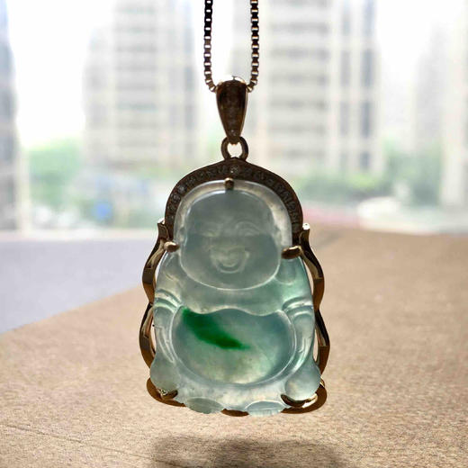 冰种飘阳绿翡翠站佛 商品图8