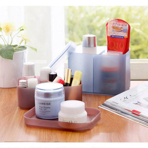 日式桌面塑料收纳盒6个 无印良品同款磨砂化妆收纳盒2个 商品图4
